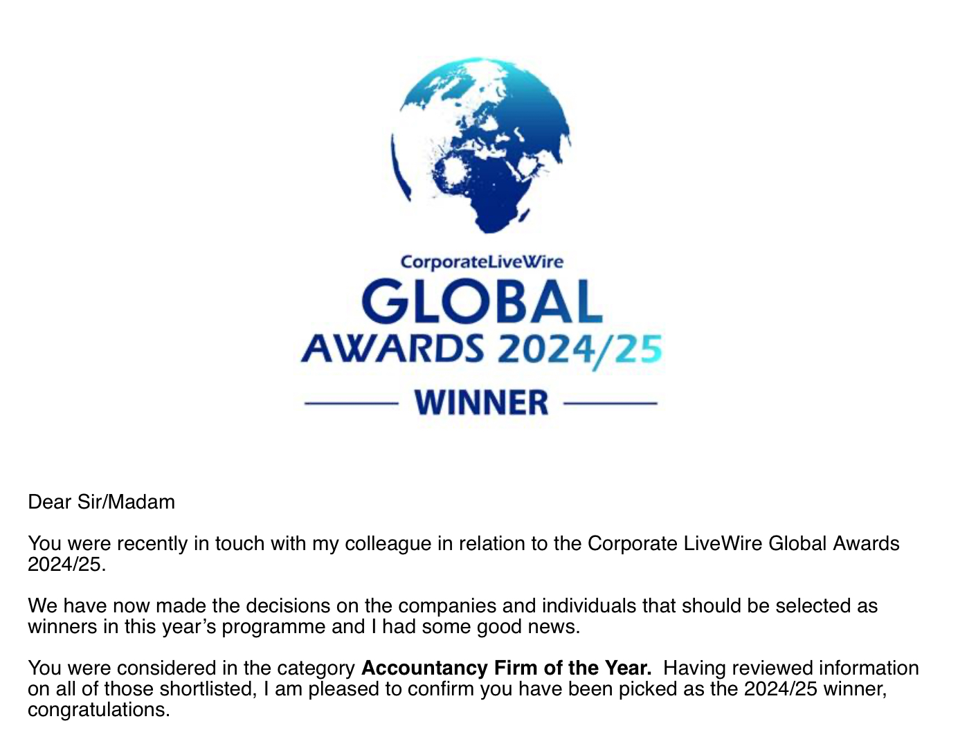 Global Awards 2024-2025